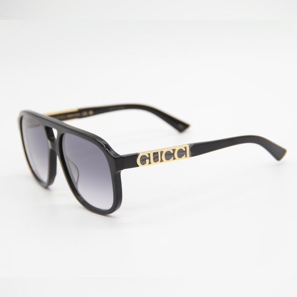 NEW GUCCI GG1188S 002 BLACK UNISEX AVIATOR SUNGLASSES GUCCI GG 1188S 002 - Picture 8 of 16